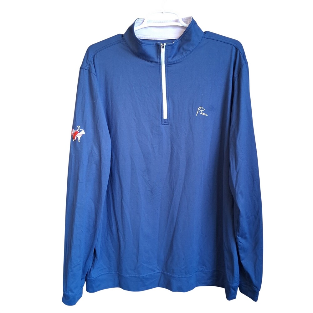 Rhoback "the Billy" Royal Blue LS Q Zip Large USA Performance Golf EUC